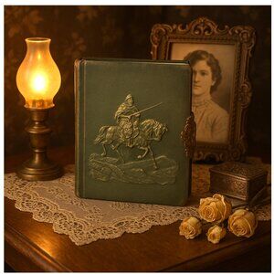 Victorian Photo Album With Antique Photogaphs  Embossed Cover & Ornate Clasp”